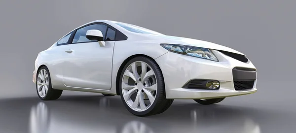 White Small Sports Car Coupe Rendering — Stock Photo, Image