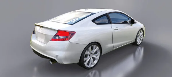 Witte Kleine Sportwagen Coupe Rendering — Stockfoto