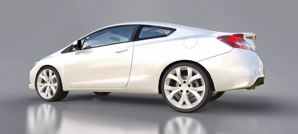 Bianco Piccolo Coupé Auto Sportive Rendering — Foto Stock