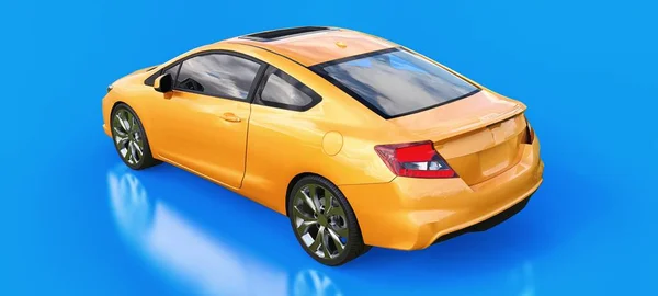 Naranja Pequeño Coche Deportivo Coupé Renderizado — Foto de Stock