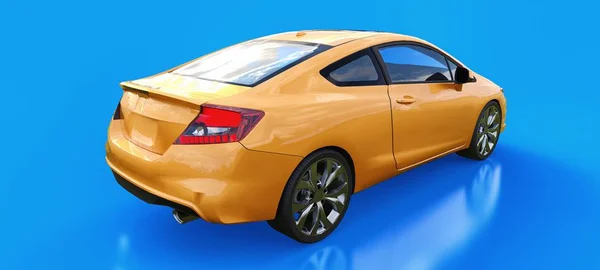 Orange Pequeno Carro Esporte Coupe Renderização — Fotografia de Stock