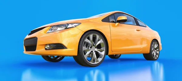 Orange Liten Sportbil Coupe Rendering — Stockfoto