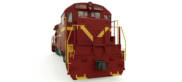 Modern Diesel Railway Locomotive Great Power Strength Moving Long Heavy — Stock Photo, Image