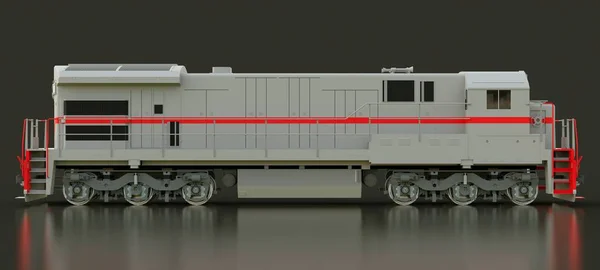 Locomotive Moderne Chemin Fer Diesel Gris Avec Une Grande Puissance — Photo