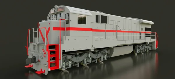 Moderna Locomotiva Ferroviaria Diesel Grigia Con Grande Potenza Resistenza Spostamento — Foto Stock
