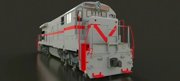 Moderne Grijze Diesel Locomotief Met Grote Macht Kracht Voor Het — Stockfoto