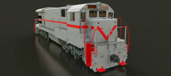 Современный Серый Тепловоз Большой Мощностью Прочностью Движения Длинного Тяжелого Железнодорожного — стоковое фото