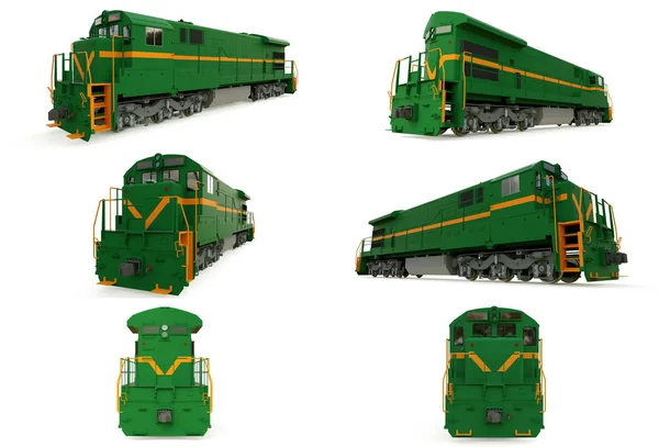 Nowoczesny Diesel Zielony Kolejowe Lokomotywa Wielką Moc Siłę Przenoszenia Pociąg — Zdjęcie stockowe