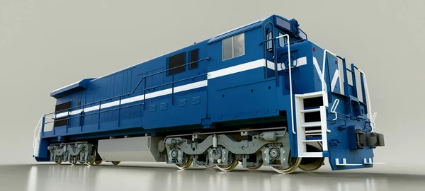 Moderne Blaue Diesellokomotive Mit Großer Kraft Und Kraft Für Den — Stockfoto