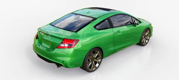 Green Small Sports Car Coupe Rendering — Stock Photo, Image
