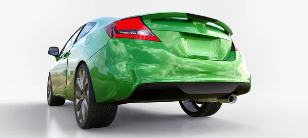 Зеленый Маленький Спортивный Автомобиль Купе Рендеринг — стоковое фото