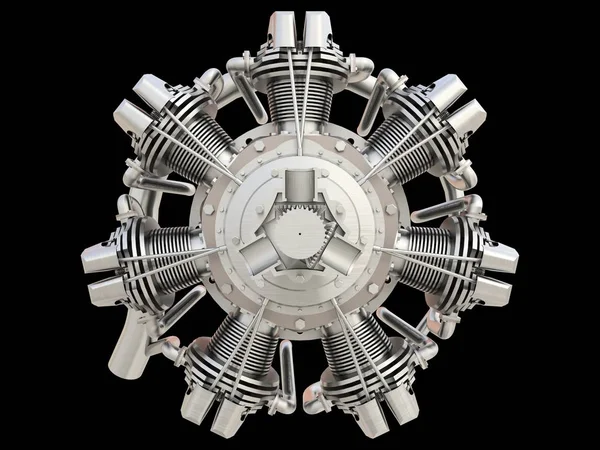 Alter Kreisflugzeugverbrennungsmotor Darstellung — Stockfoto
