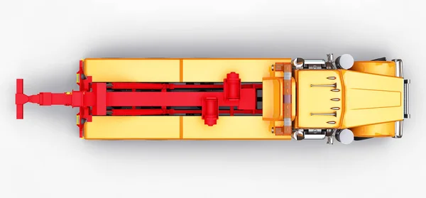 Remolque Carga Naranja Para Transportar Otros Camiones Grandes Maquinaria Pesada —  Fotos de Stock