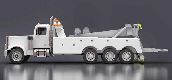 Camión Remolque Carga Blanca Para Transportar Otros Camiones Grandes Varias — Foto de Stock
