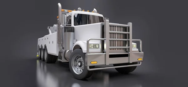Caminhão Reboque Carga Branca Para Transportar Outros Grandes Caminhões Várias — Fotografia de Stock
