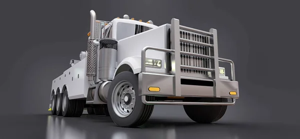 Camión Remolque Carga Blanca Para Transportar Otros Camiones Grandes Varias —  Fotos de Stock