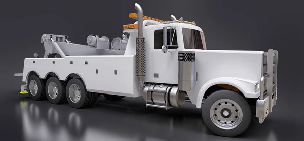 Caminhão Reboque Carga Branca Para Transportar Outros Grandes Caminhões Várias — Fotografia de Stock