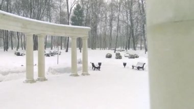 Dekoratif kış şehir Park binası. Küçük mimari form