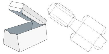 Ambalaj hediyeler, mal ve gıda için. Bir karton kutu vektör Illustration. Paket şablon. İzole beyaz perakende alay kadar