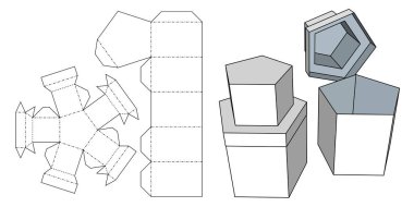 Ambalaj hediyeler, mal ve gıda için. Bir karton kutu vektör Illustration. Paket şablon. İzole beyaz perakende alay kadar