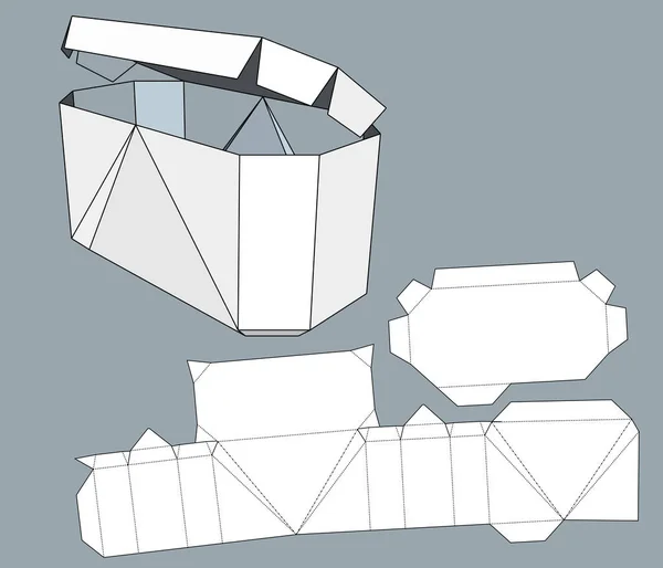 Упаковка Подарунків Товарів Продуктів Харчування Векторна Ілюстрація Картонної Коробки Шаблон — стоковий вектор
