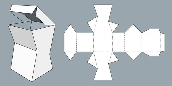 Упаковка Подарков Товаров Продуктов Питания Векторная Иллюстрация Картонной Коробки Шаблон — стоковый вектор