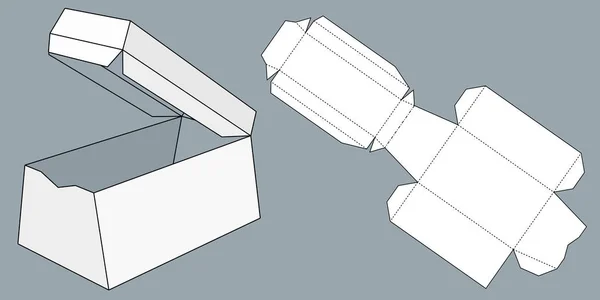 Ambalaj Hediyeler Mal Gıda Için Bir Karton Kutu Vektör Illustration — Stok Vektör