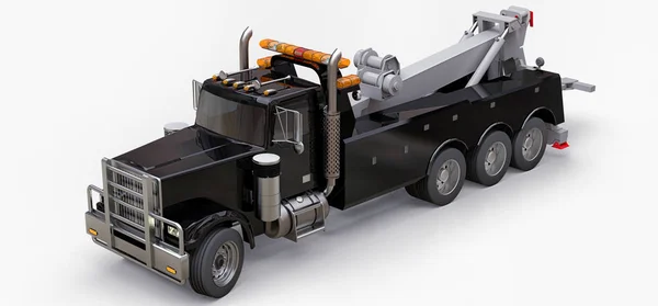 Remolque Carga Negro Para Transportar Otros Camiones Grandes Varias Máquinas — Foto de Stock