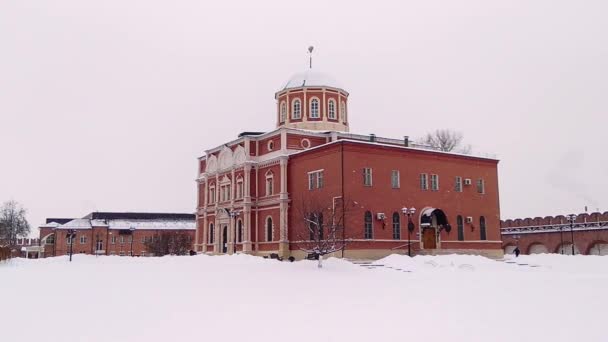 Blick Auf Die Kathedrale Des Tula Kremlin Alte Kathedrale Der — Stockvideo