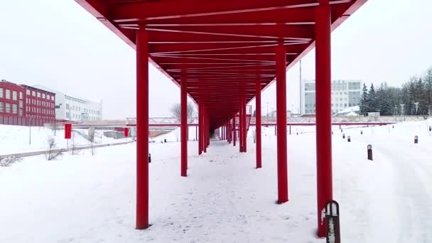 Vinter Promenad Längs Den Centrala Strandpromenaden Tula Utsikt Över Den — Stockvideo