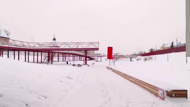 Winter Wandeling Langs Centrale Boulevard Van Tula Uitzicht Oude Middeleeuwse — Stockvideo