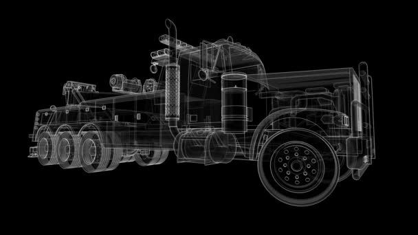 Caminhão Reboque Carga Para Transportar Outros Grandes Caminhões Várias Máquinas — Vídeo de Stock