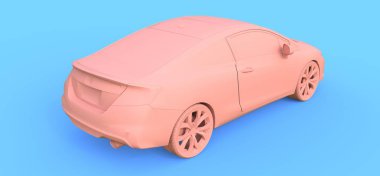 Pembe küçük spor araba coupe. 3d oluşturma