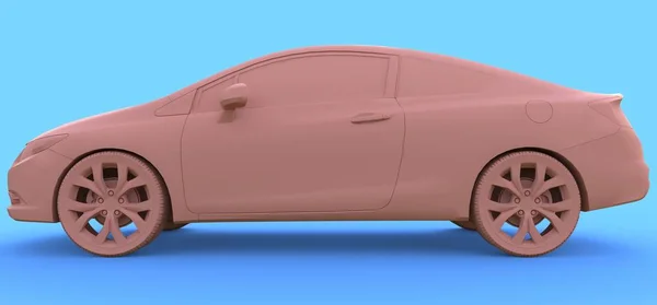 ピンクの小型スポーツカークーペ 3Dレンダリング — ストック写真