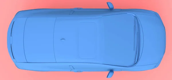 Синий Маленький Спортивный Автомобиль Купе Рендеринг — стоковое фото