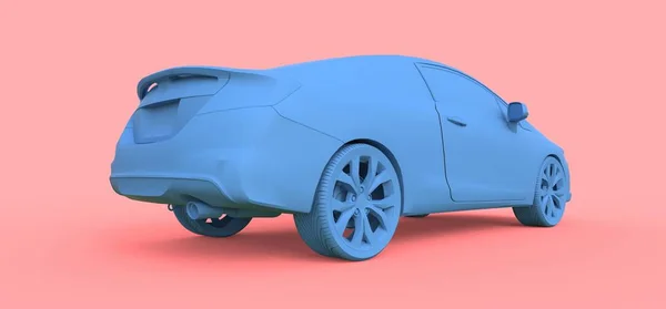 Azul pequeno carro esporte coupe. Renderização 3d . — Fotografia de Stock