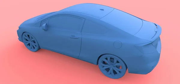 Kék kis sportkocsi coupe. 3D-leképezés. — Stock Fotó
