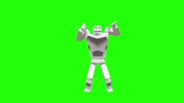 Modern robot dans Samba. Samba Ulusal Brezilyalı dans. Robot yeşil bir arka planda çok doğal hareket eder.