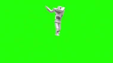 Modern robot dans Samba. Samba Ulusal Brezilyalı dans. Robot yeşil bir arka planda çok doğal hareket eder.