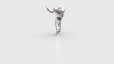 Modern robot dans Samba. Samba Ulusal Brezilyalı dans. Robot beyaz bir arka planda çok doğal hareket eder.