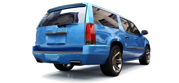 Großer Blauer Premium Geländewagen Auf Weißem Hintergrund Darstellung — Stockfoto