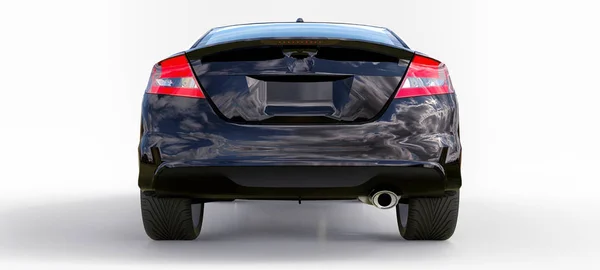 Чёрный маленький спортивный автомобиль купе. 3d-рендеринг. — стоковое фото