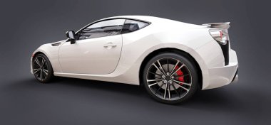 Beyaz küçük spor otomobil coupe. 3D render.