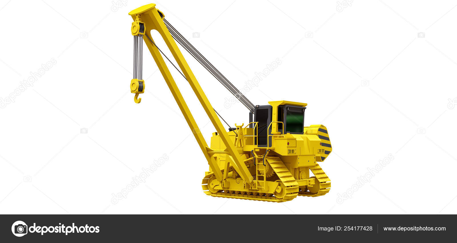 Genoplive Antagelser, antagelser. Gætte Diktatur Gul crawler kran med side boom. 3d rendering . — Stock-foto ©  Vladimir-Hapaev #254177428