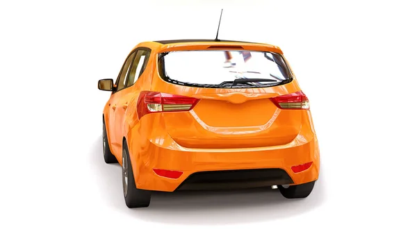 City car arancione con superficie vuota per il vostro design creativo. Rendering 3D . — Foto Stock