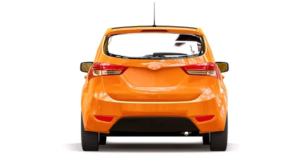 Yaratıcı tasarım için boş bir yüzey ile turuncu şehir araba. 3B işleme. — Stok fotoğraf