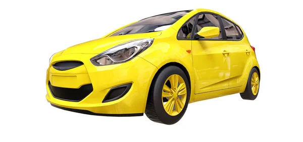 黄色城市车与空白表面为您的创意设计.3D渲染. — 图库照片