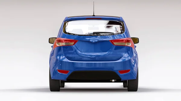Auto da città blu con superficie bianca per il tuo design creativo. Rendering 3D. — Foto Stock