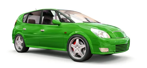 Grön stadsbil med blank yta för din kreativa design. 3D-illustration. — Stockfoto