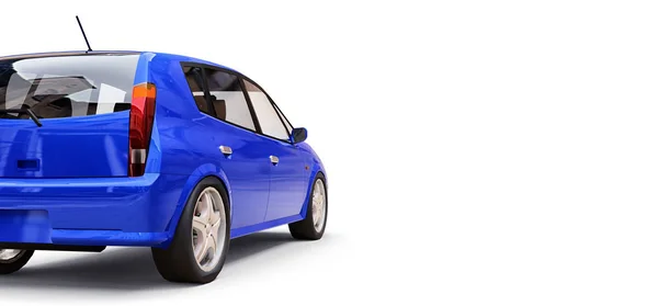 Modré městské auto s prázdným povrchem pro váš tvůrčí design. 3D ilustrace. — Stock fotografie